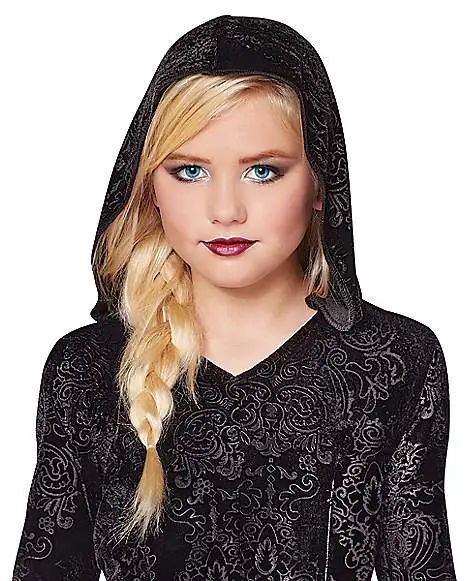 Spirit Halloween Kids Black Hooded Dress 5 Spirit Halloween Kids Black Hooded Dress - Image 3