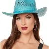 Spirit Halloween Blue Straw Cowboy Hat -Costume Themes Shop 01573013 a