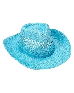 Spirit Halloween Blue Straw Cowboy Hat -Costume Themes Shop 01573013 c