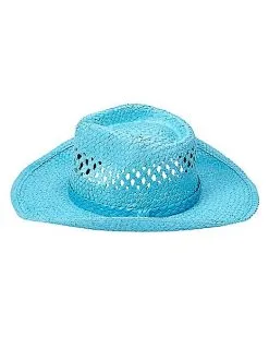 Spirit Halloween Blue Straw Cowboy Hat -Costume Themes Shop 01573013 g