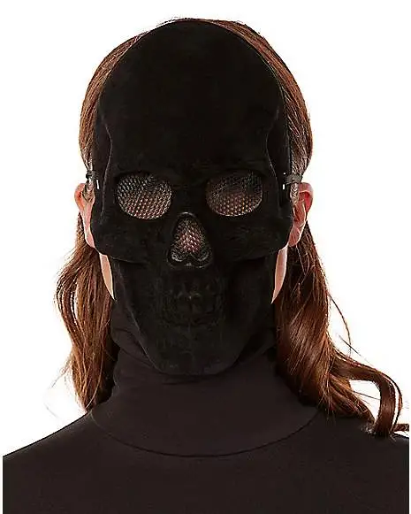 Spirit Halloween Black Velvet Skull Half Mask 4 Spirit Halloween Black Velvet Skull Half Mask - Image 2