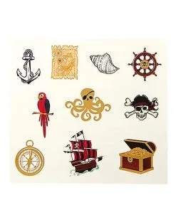 Spirit Halloween Pirate Temporary Tattoos -Costume Themes Shop 01580620 c