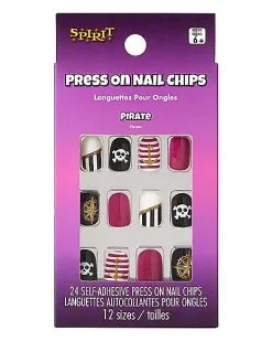 Spirit Halloween Kids Pirate Press On Nails -Costume Themes Shop 01580638 c