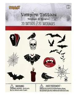 Spirit Halloween Vampire Temporary Tattoos -Costume Themes Shop 01580661 d