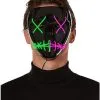 Spirit Halloween Light-Up El Wire Green And Pink Stitched Half Mask -Costume Themes Shop 01581735 a