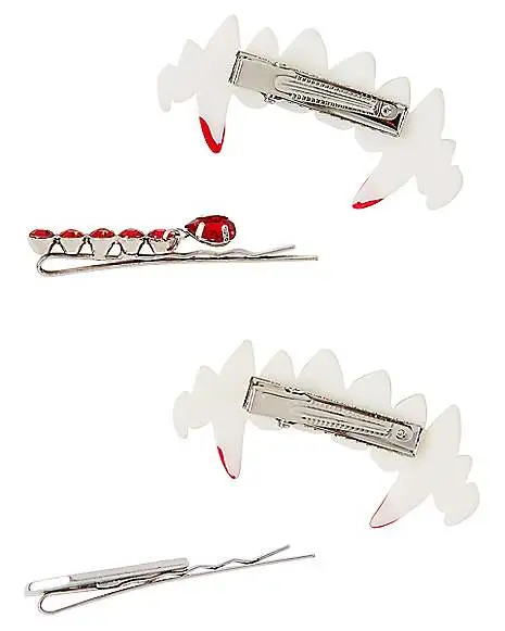 Spirit Halloween Vampire Teeth Hair Clips 4 Spirit Halloween Vampire Teeth Hair Clips - Image 2