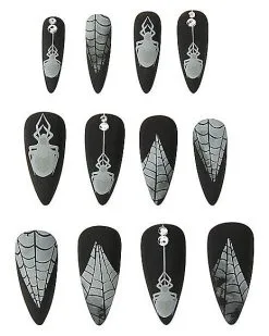 Spirit Halloween Black Widow Witch Press On Nails