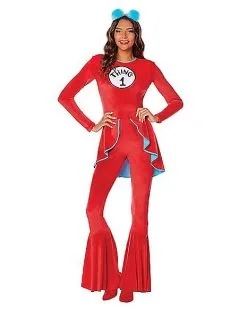 Spirit Halloween Adult Thing 1 And Thing 2 Bell Bottom Costume - Dr. Seuss