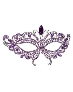 Spirit Halloween Purple Butterfly Crystal Eye Half Mask -Costume Themes Shop 01588755 c