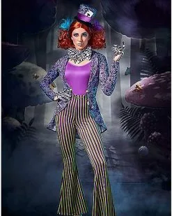Spirit Halloween Adult Mad Hatter Jumpsuit Costume -Costume Themes Shop 01597400 c