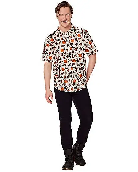 Spirit Halloween Adult Vintage Button Up Shirt 3 Spirit Halloween Adult Vintage Button Up Shirt