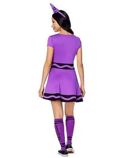 Spirit Halloween Adult Vivid Violet Crayon Dress Costume - Crayola 5 Spirit Halloween Adult Vivid Violet Crayon Dress Costume - Crayola -Costume Themes Shop 01600527 b