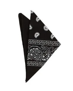 Spirit Halloween Black Paisley Bandana