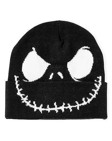 Spirit Halloween Glow In The Dark Jack Skellington Face Beanie Hat - The Nightmare Befo 3 Spirit Halloween Glow In The Dark Jack Skellington Face Beanie Hat - The Nightmare Befo