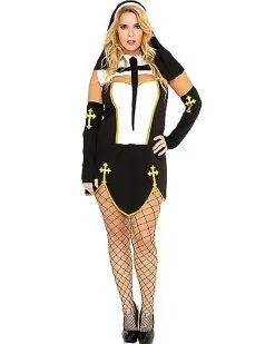 Spirit Halloween Adult Bad Habit Nun Costume 8 Spirit Halloween Adult Bad Habit Nun Costume -Costume Themes Shop 07260102 a