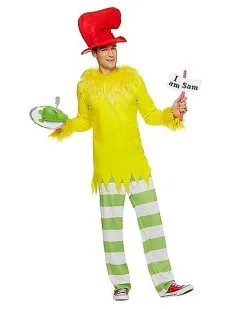 Spirit Halloween Adult Sam I Am Costume - Dr. Seuss -Costume Themes Shop 07403066 c