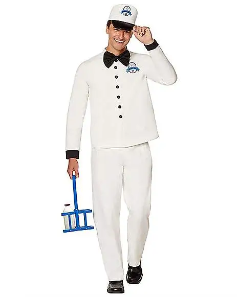 Spirit Halloween Adult Retro Milk Man Costume 4 Spirit Halloween Adult Retro Milk Man Costume - Image 2