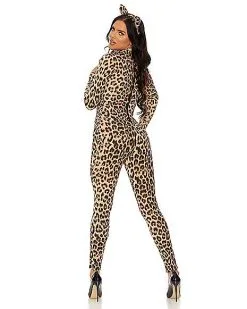 Spirit Halloween Sexy Cat Jumpsuit And Headband -Costume Themes Shop 07649213 c